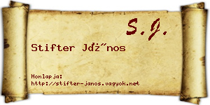 Stifter János névjegykártya
